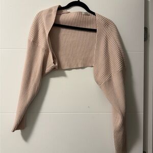 Zeagoo Ribbed Knit Shrug - Cream